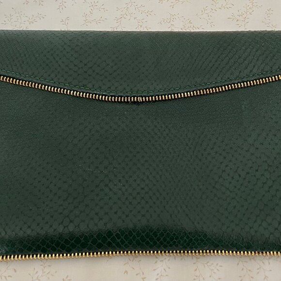 Lauren Merkin Clutch Bag in  Snakeskin Green - Picture 4 of 7